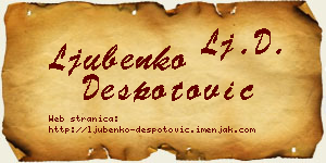 Ljubenko Despotović vizit kartica